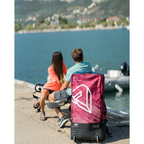 Premium Luggage Bag - (raspberry) With Rolling Wheel 123l